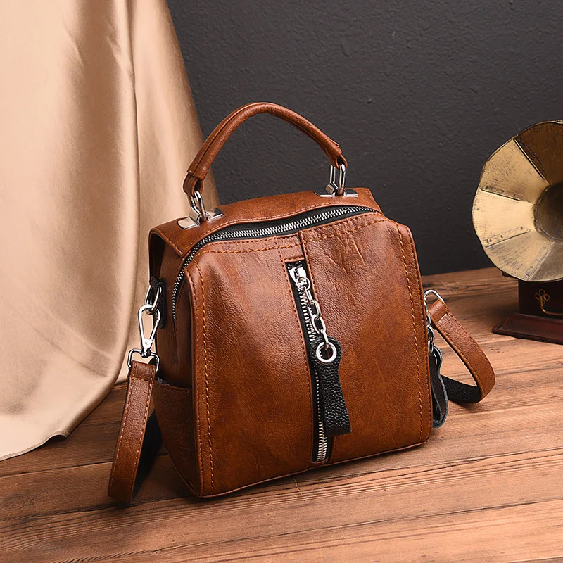 ZDG sacs à main femmes en cuir véritable sac à bandoulière noir 2019 poche zippée sac pour femmes d