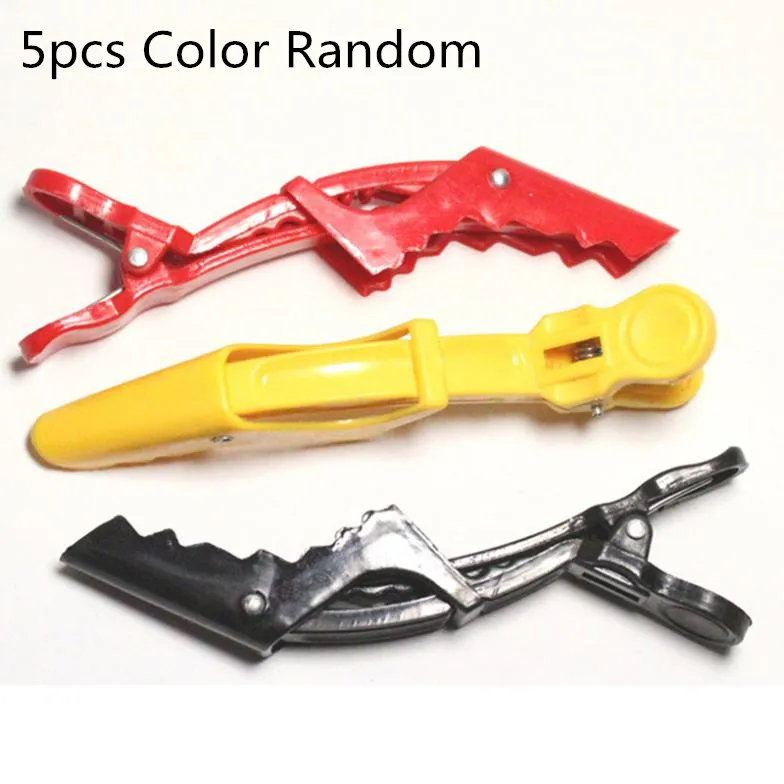 5pcs Hair Clips Aluminum Plastic Professional Hairdressing Cutting Salon Section Hair Clip Hair Styling Tool Color Random