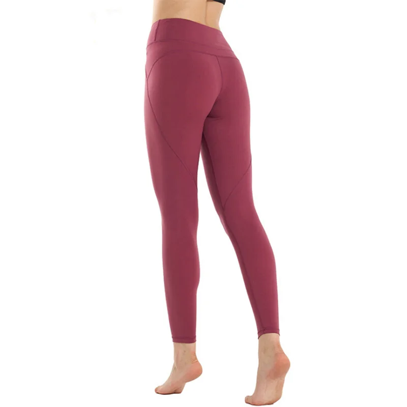 

High waist and hip stretch pure color fitness running Leggings