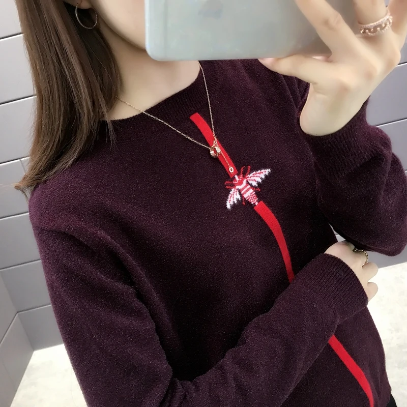 Кристальная шерстяная Вертикальная трикотажная sweater-0740ag-3675