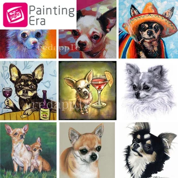 

2020 Era Dog Full drill 5D DIY diamond embroidery chihuahua face square diamond painting Cross Stitch cute dog Rhinestone