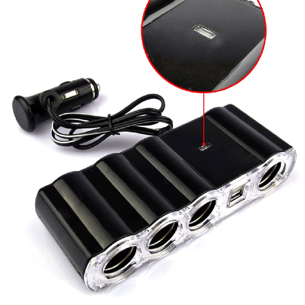 Питьевой 4 порта в 1 мульти разветвитель автомобильного прикуривателя USB адаптер зарядное устройство автомобильные аксессуары