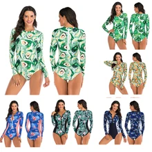 DROZENO, L-XXXXL, сдельный купальник, с принтом, с длинным рукавом, купальник, Рашгард, женский купальник, для серфинга, купальник