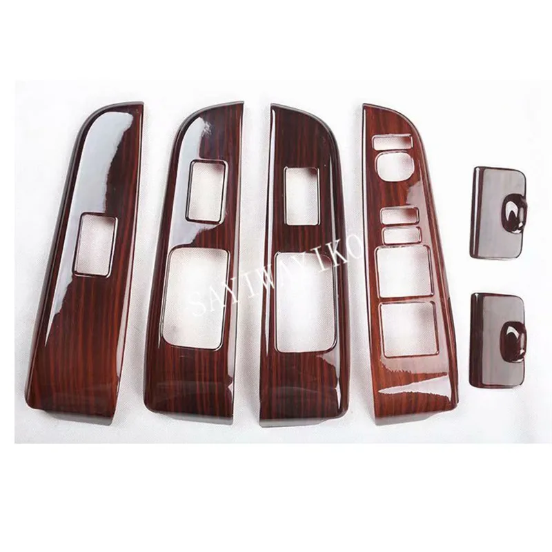 6 шт./лот ABS углеродное волокно зерно или деревянное зерно автомобиля окно Лифт панели украшения крышка для 2012 2013- Toyota camry MK7