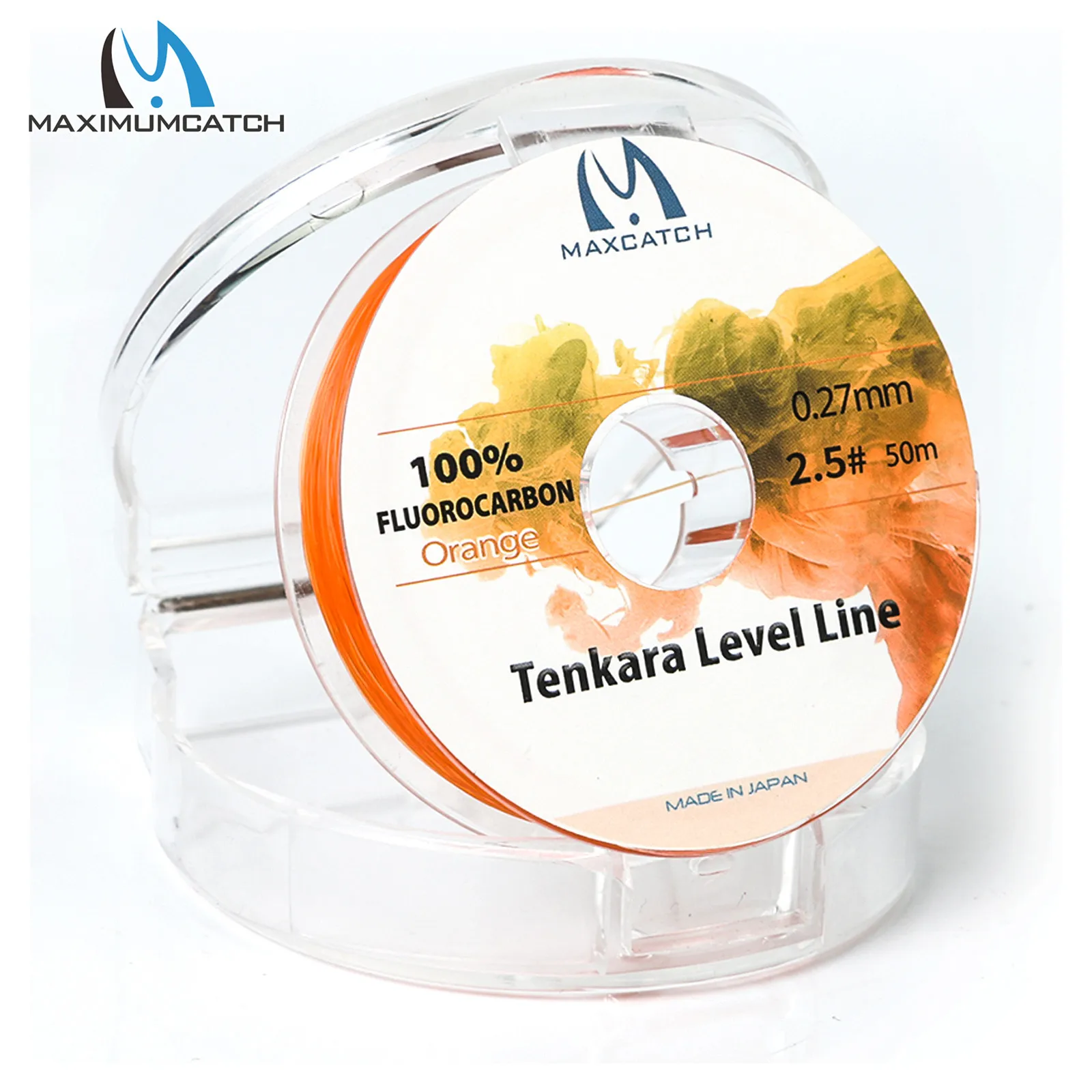 #Best Maximumcatch Tenkara Level Line 50M 2.5# 3.0# Fluorocarbon Pink Orange Tenkara Fly Fishing Line