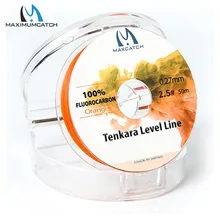 Maximumcatch tenkara linha de nível 50 m 2.5 #/3.0 # fluorocarbon rosa/laranja tenkara linha de pesca com mosca