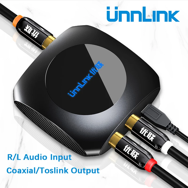Convertisseur Audio Unnlink - RCA Vers Toslink (optique) - Analogique Vers Numérique - Ouvert Mais Jamais Utilisé