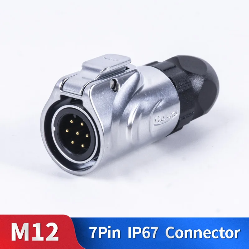 M12 7Pin IP67 мужской женский Электрический открытый кабель Водонепроницаемый DC