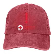Унисекс Американский Красный Крест мыть бейсболка Винтаж Регулируемая папа-шляпа