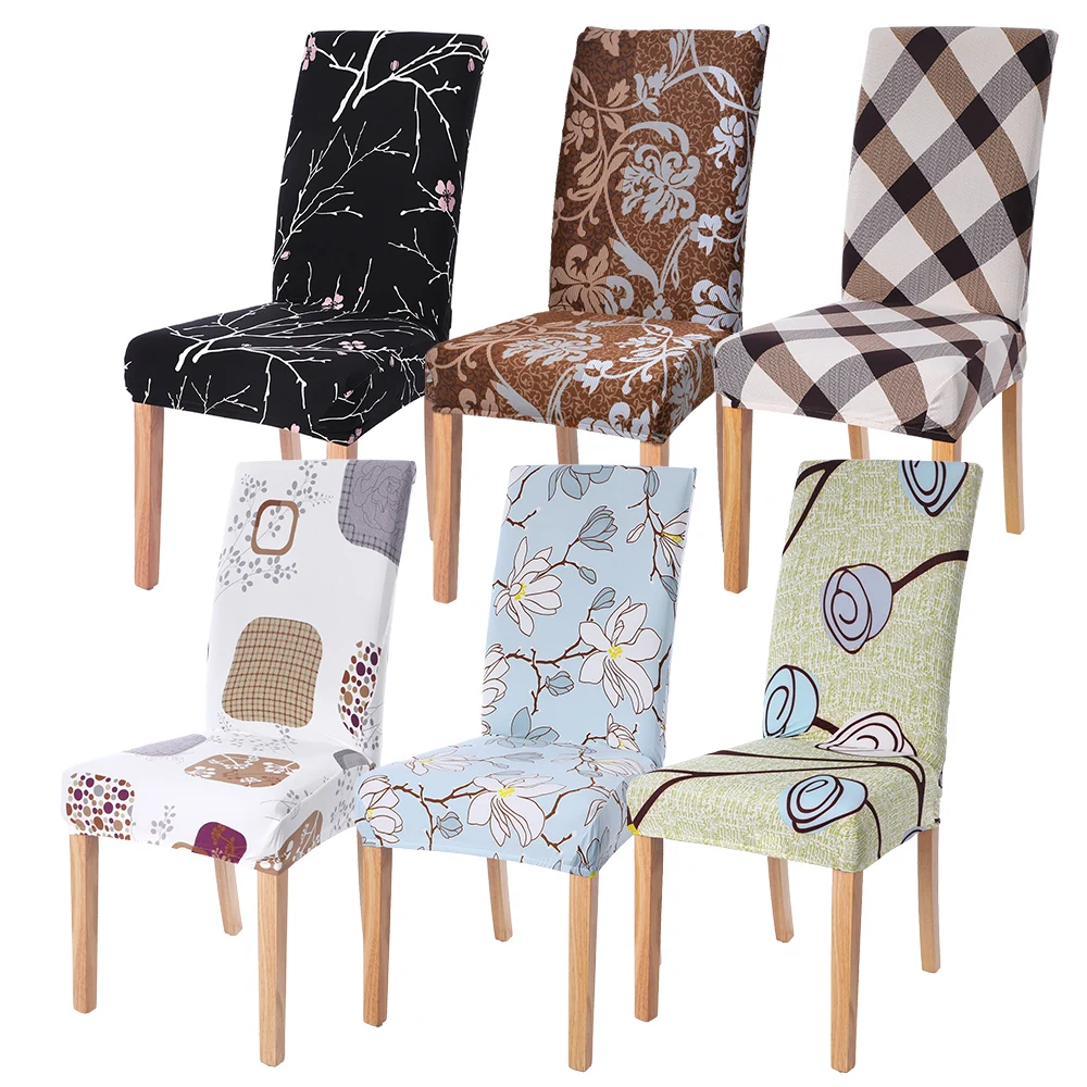 

Floral Printed Chair Covers Spandex Stretch Elastic Chair Cover For Wedding Dining Room Office Banquet Housse De Chaise