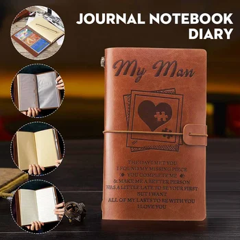 

Engraved Leather Journal Notebook Diary To My Man Notebook Diary 20x12cm New Style Fashion Gift