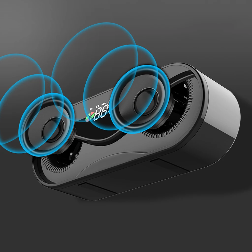Bluetooth5.0 Multi-functional Wireless Speaker Outdoor Handfree Call Portable Multifunction Speaker with FM Radio Clock TF Card
