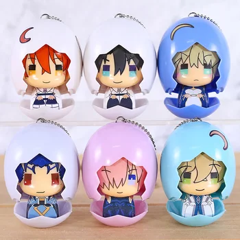 

6pcs/set Cartoon Mini Creative Anime Action Figure Fate/Grand Order Piyokuru 01 FGO Saber Egg Version Model Decoration Doll