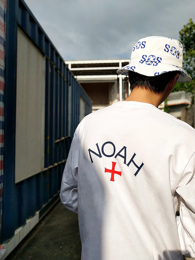 NOAH черно-белые футболки с длинным рукавом для мужчин и женщин 1:1 высокое качество новая футболка NOAH футболка с круглым вырезом