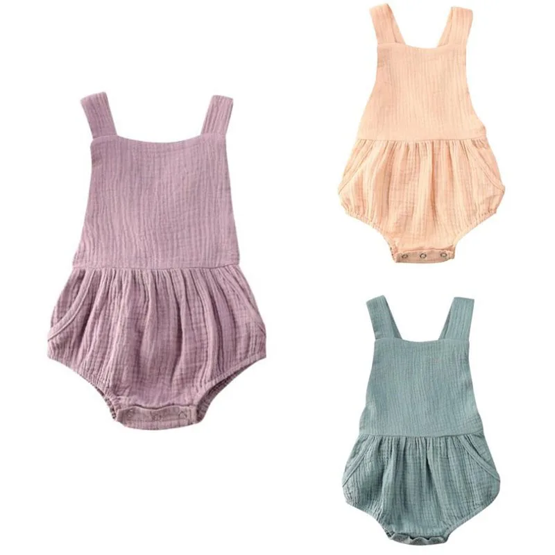 Pudcoco US Stock 0-24M Infant Baby Boy Girl Bodysuit Cotton Sleeveless Jumpsuit Sunsuit Overalls Clothes | Детская одежда и обувь