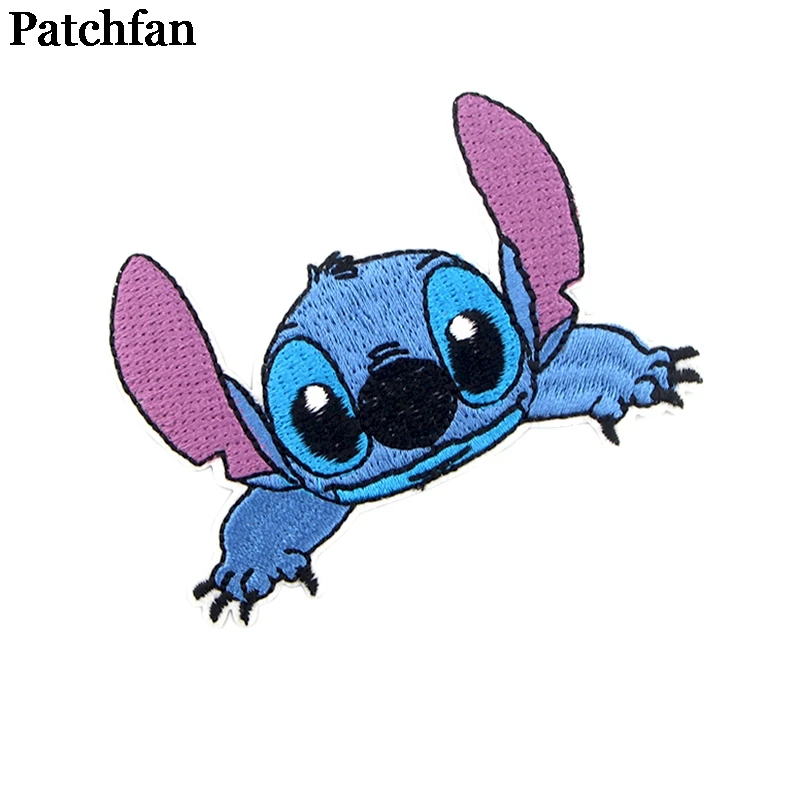 2 Patchfan тематика «Лило и Стич» мультфильм железа на заплатках одежда вышивка аксессуары для лоскутного шитья индивидуальные нашивки оптом A2313 - Цвет: 2