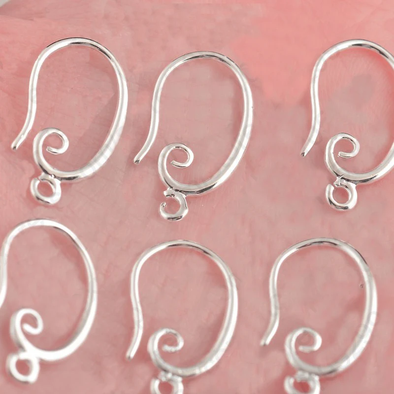 

Free Shipping Wholesale 50pcs 925 Sterling Silver Hook Earring Earwire DIY Jewelry Finding Accessories