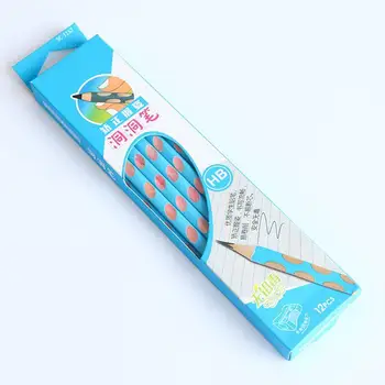 

12pcs/set Groove Hole Pen Pencil Wooden Hb Correction Correction Writing Posture Stationery Grip Office School Supplies B5P1