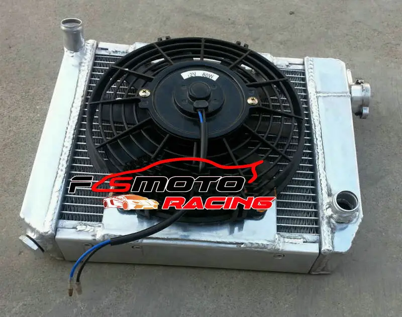 

2Rows Aluminum Radiator & Shroud & Fan for AUSTIN ROVER MINI 1275 GT 1959-1997 Manual MT