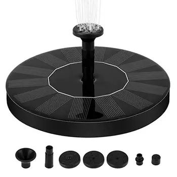 

1W Solar Fountain Solar Water Pump Garden Pool Pond Outdoor Solar Panel Fountain Floating Fountain Garden Decoration (Black)