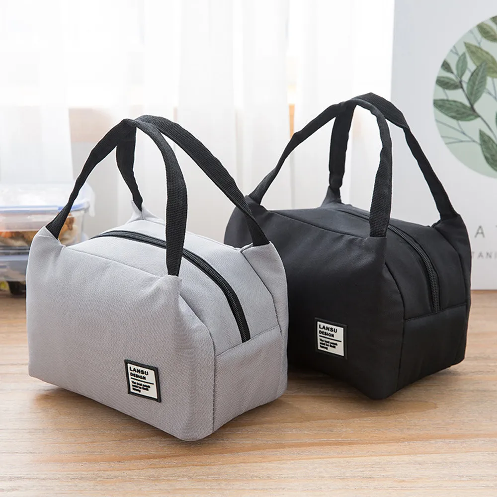Portable Lunch Bag// Insulated Thermal Cooler Lunch Box Tote Storage Bag Picnic Container Khaki Clearance 