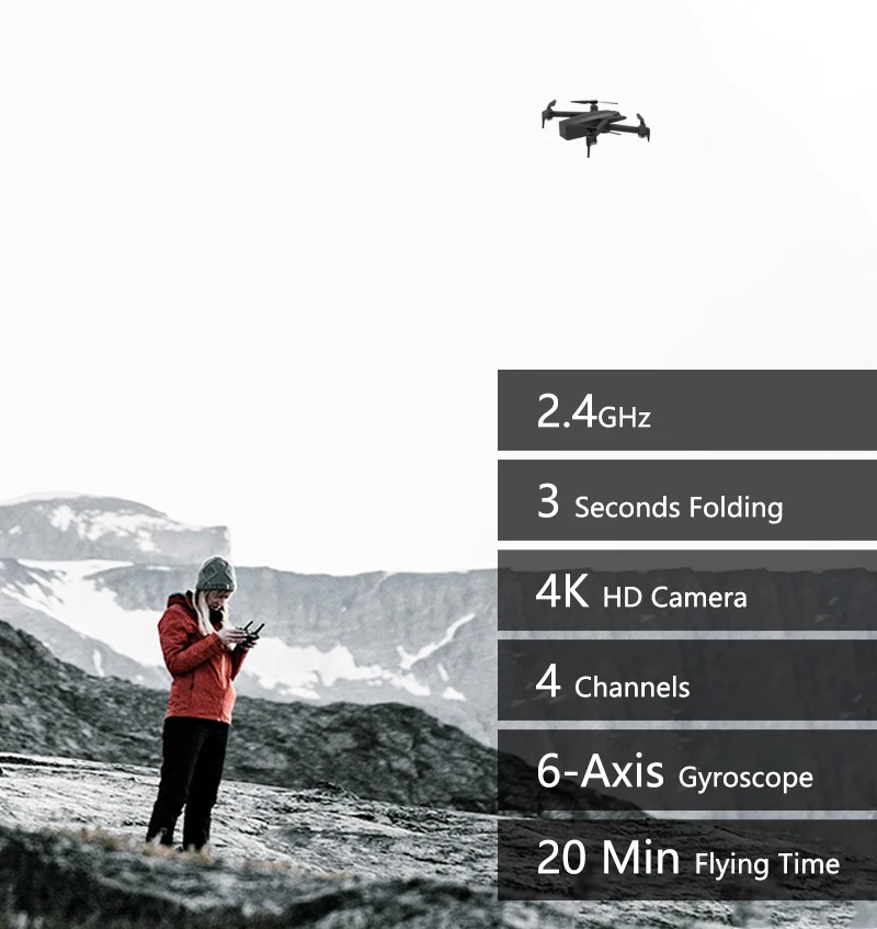Ocday пульт дистанционного управления 4K Квадрокоптер Дрон с камерой для съемки X PRO Радиоуправляемый вертолет с управлением от первого лица дистанционного Управление Дроны с Камера Дрон VS E58 SG907 SG106 E520