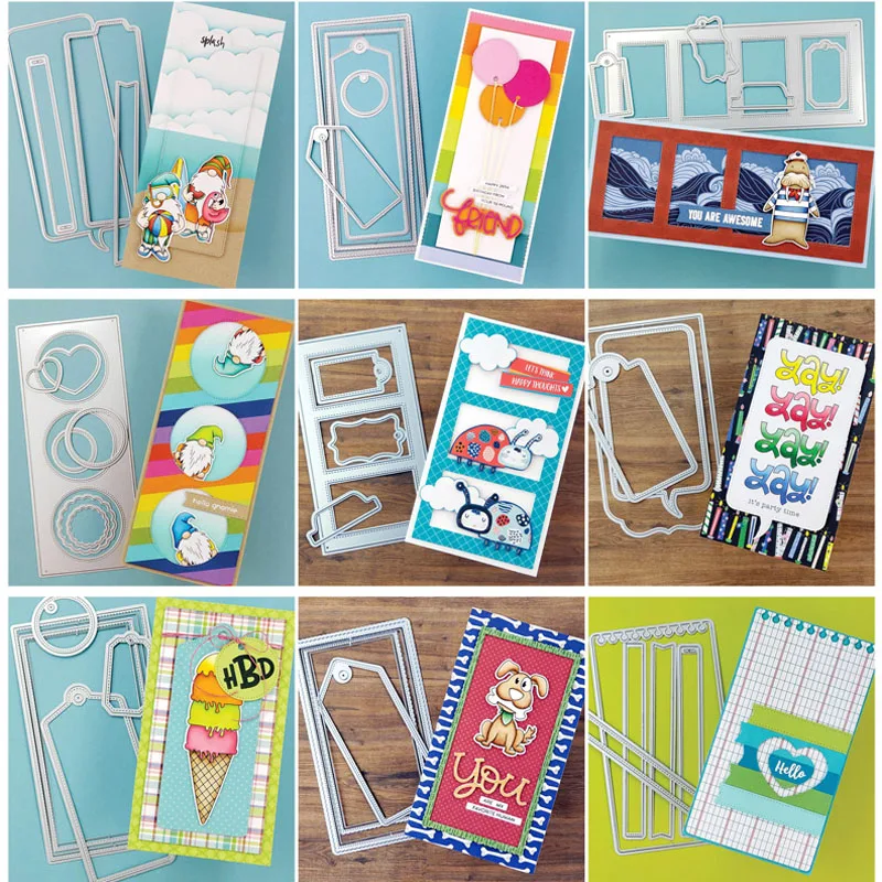 

Тонкий прямоугольное окно под давлением гребешок тег кронштейн металлический Трафаретный вырубной Штамп для DIY Скрапбукинг Ремесла Изготовление Бумажных открыток 2021 Новый