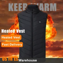 Для мужчин Открытый USB Инфракрасный нагревательный жилет куртка зима гибкий электрический тепловой одежда для спорта Пешие прогулки