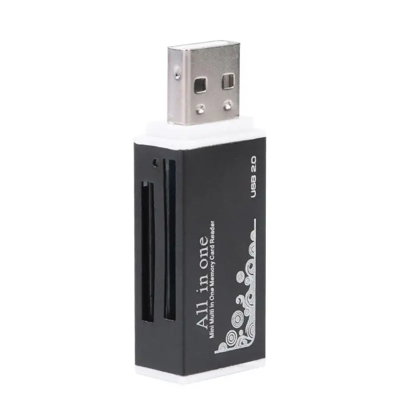 Черный USB2.0 4 в 1 устройство для чтения карт памяти из алюминиевого сплава для MS/TF/Micro MS/M2 карты - Цвет: Черный
