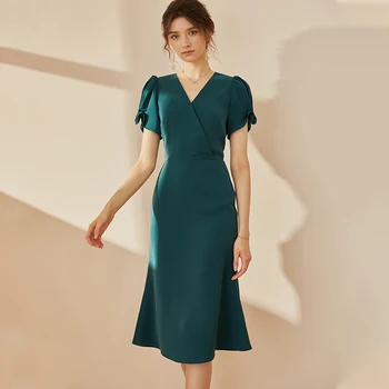 

Office Dresses For Ladies 2020 Formal Classy Elegant Casual Work Business Vintage Romantic French Dress Women Summer Vestidos