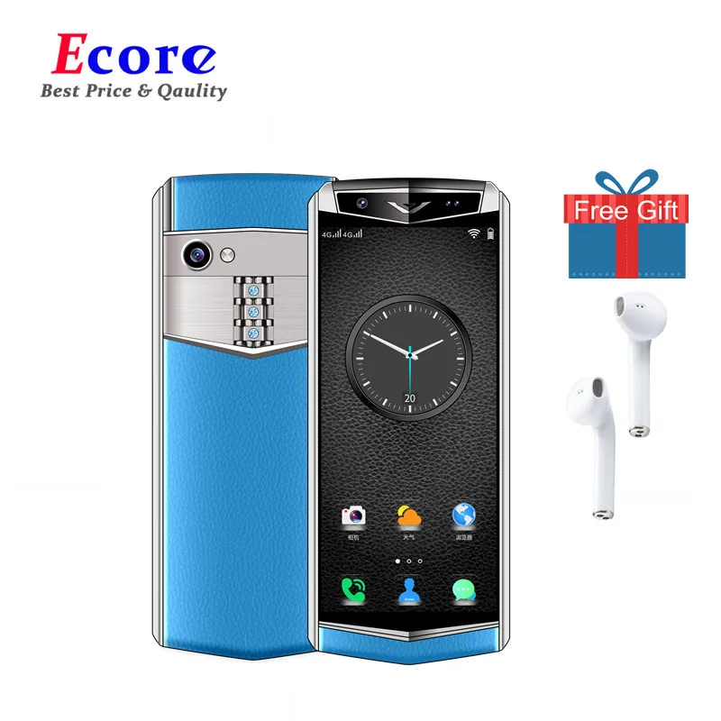 2019 M17 Celular Smartphone Android 8.1 Mini Luxury Mobile Phones Metal Leather Body With Dual Sim 2300 mAh 4G LTE телефоны
