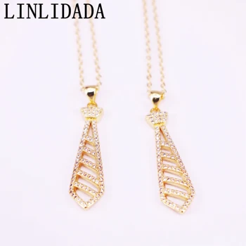 

10Pcs Gold Color Fashion Jewelry Zirconia CZ Micro Pave Pendant Necklace Men Women's Jewelry Gift