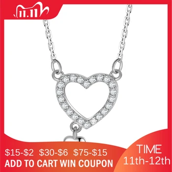 

Guarding love necklace wonem 925 Sterling Silver Chain Sparkling Pendant Necklaces Women fashion Silver Jewelry Gift