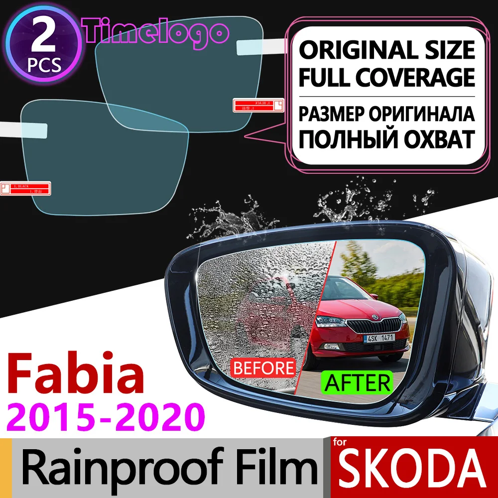 

for Skoda Fabia 3 NJ 2015 - 2020 MK3 Full Cover Anti Fog Film Rearview Mirror Rainproof Anti-Fog Films Clean Accessories 2018