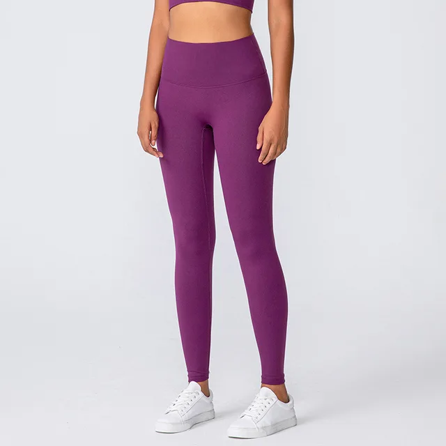 Lulu Quality Leggings Sport Women Fintess Tight High Waist Yoga Pant Butter Soft Gym Clothe 100%squat Proof Compression Athletic grape purple
