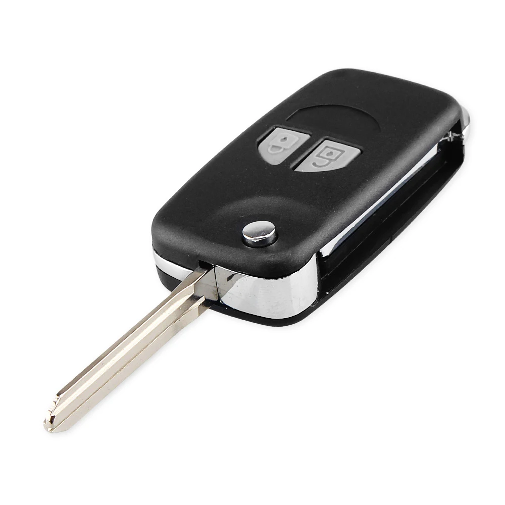KEYYOU 2 кнопки Модифицированная Замена дистанционного ключа автомобиля оболочки для Suzuki SX4 Swift Grand Vitara HU133R/лезвие toy43 резиновый кнопочный коврик