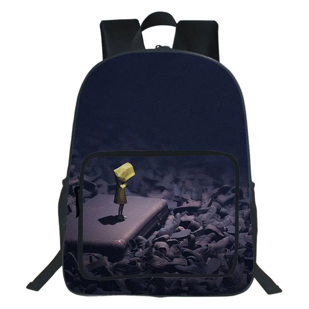 19 Inches Little Nightmares BackpackHorror Adventure Game School Bag Teenager Backpack College Style Travel Double-layer Bag