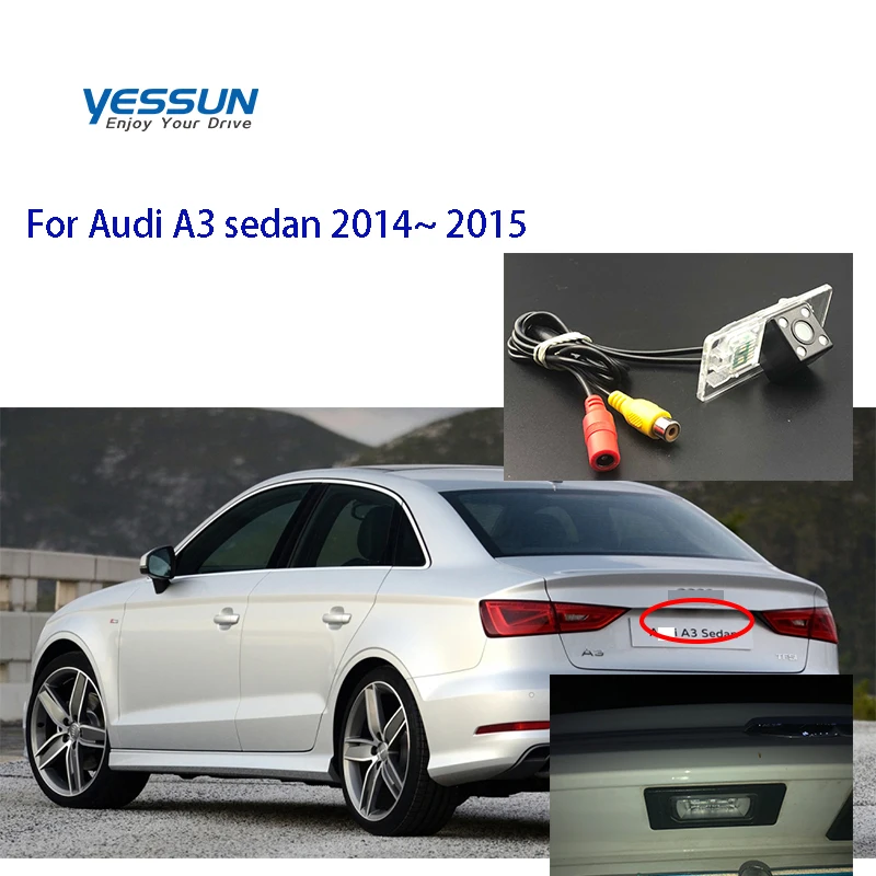 

Yessun License Plate Rear View Camera 4 LED Night Vision 170 Degree HD For Audi A3 sedan 2014 2015