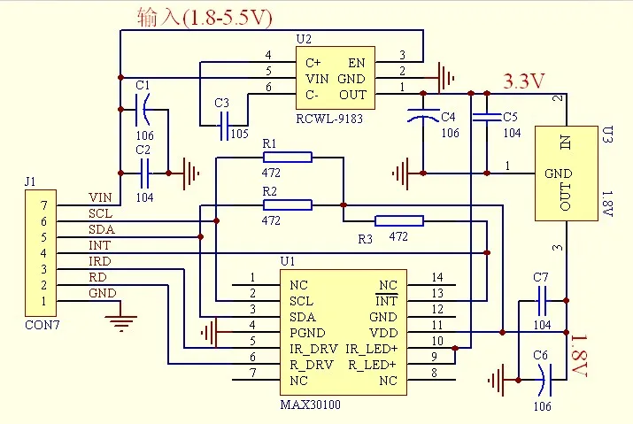 MAX30100 датчик сердечного ритма, кислородный пульс, пульсометр, модуль датчика кислорода в крови