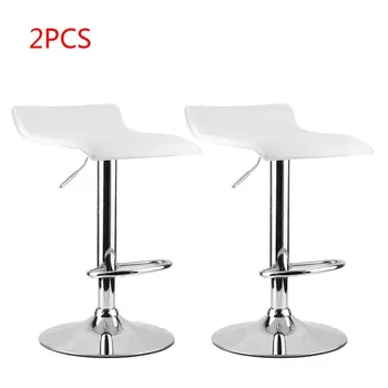 

2PCS Modern Gas Bar Swivel Dinning Chair Bar Stools Adjustable Height Foot Rest Electroplating Iron Easy Installation