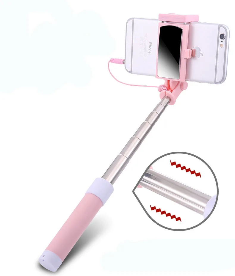 

Extendable Mini Selfie Stick Monopod Button Wired Silicone Handle For iPhone 6 6s 7 8 11 for Samsung Huawei Xiaomi Selfie stick