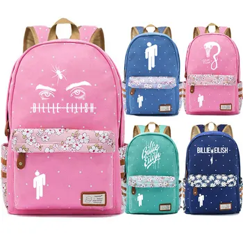 

F5404 Fashion Hot singer Billie Eilish Children Schoolbag Girls School bag Women Bagpack Teenagers Canvas Lady Femme Backpack