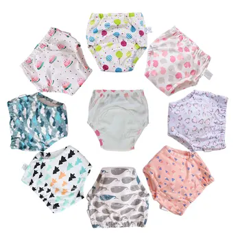 10 pezzi riutilizzabili pantaloni da allenamento per bambini lavabili pannolini di stoffa per bambini che cambiano biancheria intima mutandine da allenamento per vasino per neonati