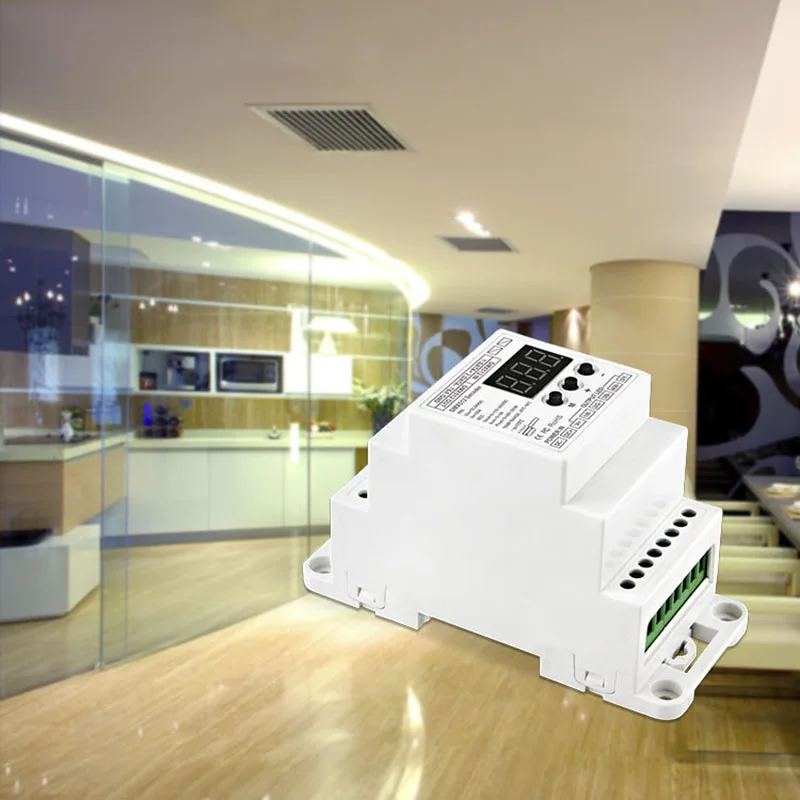 Акция Bc 835 Din Rj45 Dc12 24V вход 5А X 5Ch выход din рейка Cv ШИМ Dmx512/1990 Декодер контроллер для