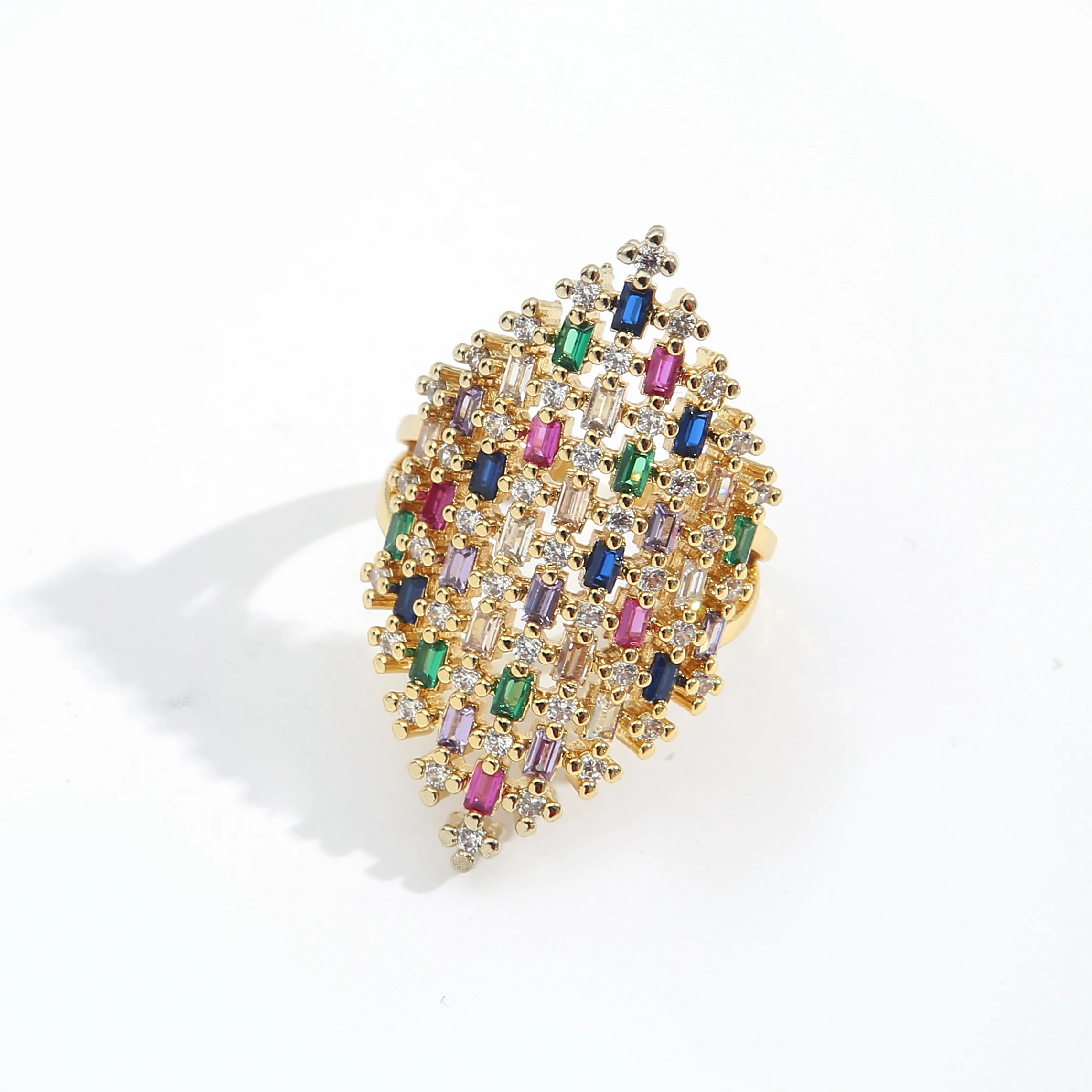 Colorful Cubic Zirconia Rings For Women Bohemian Rainbow Ring Party Wedding Jewelry