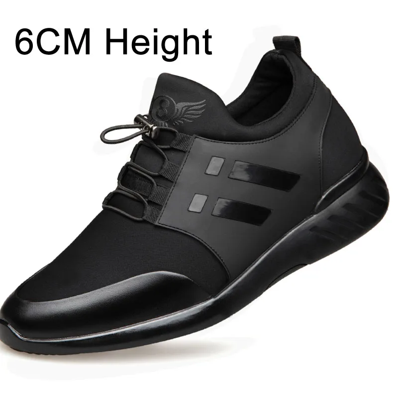 Black 6cm Качественная мужская обувь в Leikla,+ 8 см, длинная обувь из коровьей кожи, улучшенная новая весенняя черная обувь в Великобритании - Цвет: Black 6cm