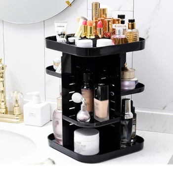 

1Pc Dressing Case Acrylic Storage Case Rotating Make-Ups Organizer Cosmetic Make Up Case for Women 23x23x32cm