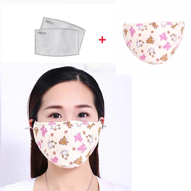 Cotton Material PPE Mask Dustproof and Insertable PM2.5 Filter Daily Dustproof and Antifog Reuse Safe Breathable