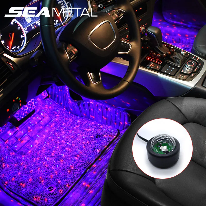 

Car Atmosphere Light Led Mini Ambient Starry Light Auto RGB Interior Neon Decorative Lamp RGB Music Rhythm Touch Sound Control