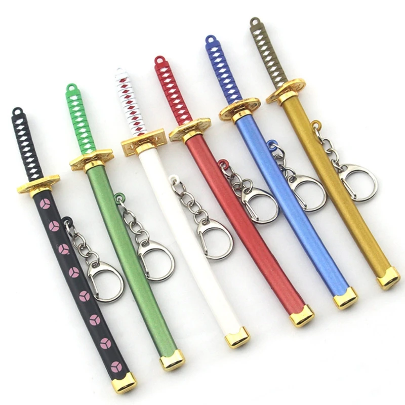 1 PC Anime Peripheral Gift Famous Knife Keychain Metal Demon Slayer Sword Katana Ghost Blade Metal Pendant Keyrings Decor